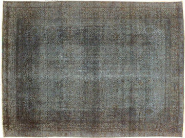 handmade Vintage Blue Brown Hand Knotted RECTANGLE 100% WOOL area rug 8x11